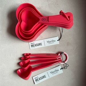 🩷Martha Stewart Collection Heart Measuring Cups and Spoons Set of two bundle NWT